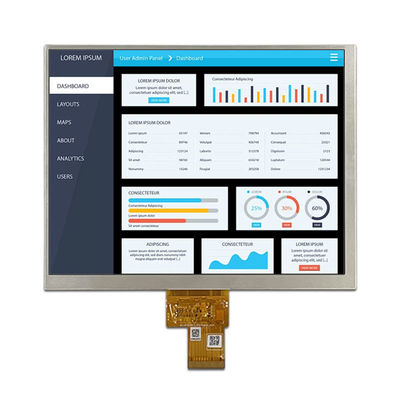 ৮.০-ইঞ্চি উচ্চ সংজ্ঞা সম্পন্ন আইপিএস কার নেভিগেশন এলসিডি ডিসপ্লে স্ক্রিন, ১০২৪*৭৬৮ পিক্সেল এবং বিস্তৃত তাপমাত্রা পরিসীমা সহ